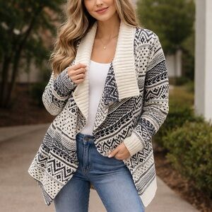 Black and White Waterfall Cardigan